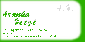 aranka hetzl business card